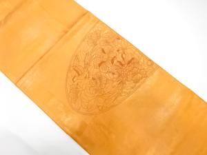 アンティーク　相良刺繍　尾長鳥に椿模様袋帯（材料）